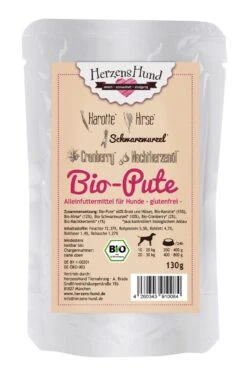 Herzenshund Bio Pute Mit Bio Hirse | 15x130g
