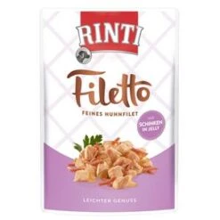 Rinti Filetto Jelly Huhn & Schinken | 24 X 100g Hundenassfutter