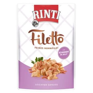 Rinti Filetto Jelly Huhn & Schinken | 24 X 100g Hundenassfutter 1 Rinti Filetto Jelly Huhn & Schinken | 24 X 100g Hundenassfutter