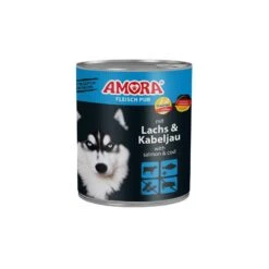 AMORA Dog Nassfutter Fleisch Pur Lachs & Kabeljau | 6x 800g