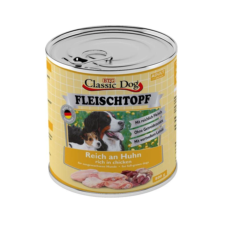 Classic Dog Adult Fleischtopf Pur Reich An Huhn | 6 X 800g Hundefutter 1 Classic Dog Adult Fleischtopf Pur Reich An Huhn | 6 X 800g Hundefutter