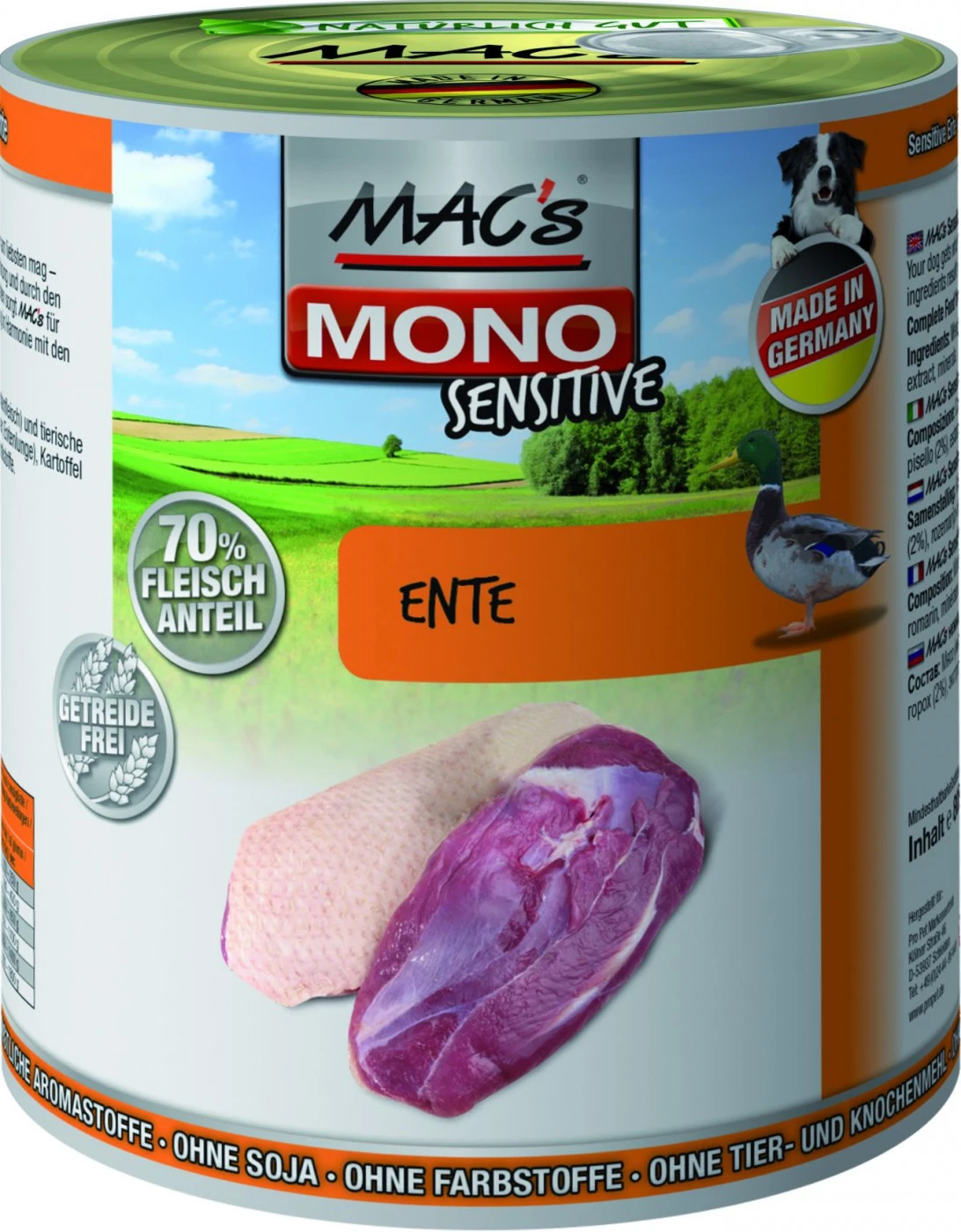 MACs Mono Sensitive Ente | 6x 800g Hundefutter Nass 1 MACs Mono Sensitive Ente | 6x 800g Hundefutter Nass