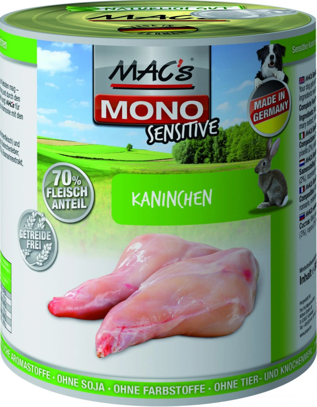 MACs Mono Sensitive Kaninchen | 6x 800g Hundefutter Nass 1 MACs Mono Sensitive Kaninchen | 6x 800g Hundefutter Nass