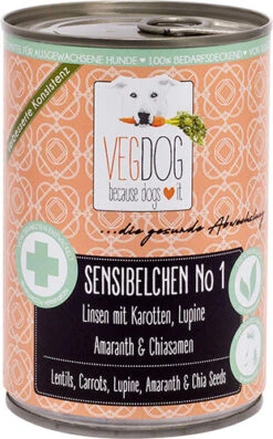 VEGDOG SENSIBELCHEN No1 | 6x 400g Nassutter Vegetarisch