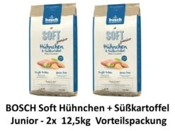 [Paket] Bosch HPC Soft Junior Hühnchen & Süßkart. | 2x 12,5kg Vorteilspackung