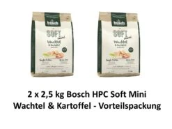 [Paket] Bosch Soft Mini Wachtel & Kart. | 2 X 2,5kg Hundefutter Vorteilspack