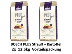 [Paket] Bosch PLUS Strauß & Kartoffel | 2x 12,5 Kg Hundefutter