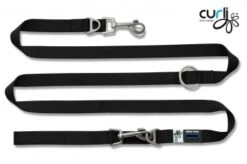 Curli Verstellbare Leine Nylon | 200x 2cm Schwarz Hund