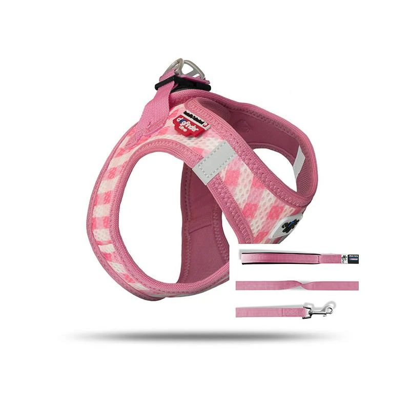 Curli Vest Puppy Set Pink-caro | Gr. XS Hundegeschirr Welpe 1 Curli Vest Puppy Set Pink-caro | Gr. XS Hundegeschirr Welpe