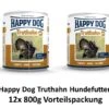 [Paket] Happy Dog Truthahn Pur | 12x 800g Hundefutter Nass