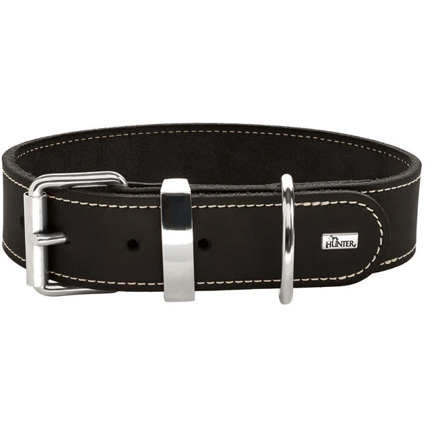 Hunter Aalborg Softvollrindleder Schwarz | 45-55cm Hundehalsband 1 Hunter Aalborg Softvollrindleder Schwarz | 45-55cm Hundehalsband