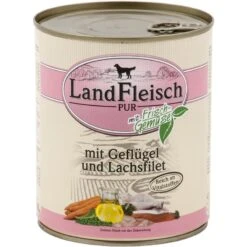 Landfleisch Geflügel & Lachsfilet | 6x800g Hundefutter