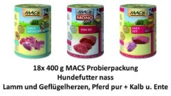 [Paket] MACs Dog Probierpackung Hundefutter Nass | 18x 400g