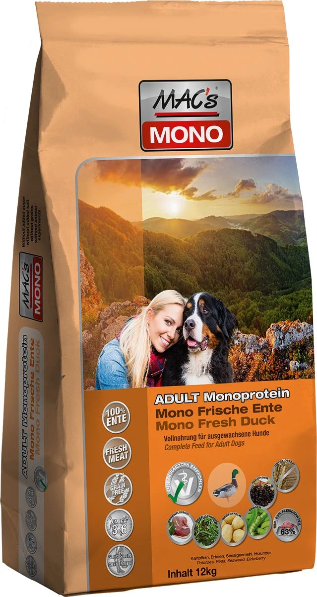 Macs Dog Mono Ente | 12kg Hundetrockenfutter 1 Macs Dog Mono Ente | 12kg Hundetrockenfutter