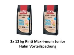[Paket] RINTI MAX-I-MUM Junior Huhn | 2x 12kg Hundefutter Vorteilspack
