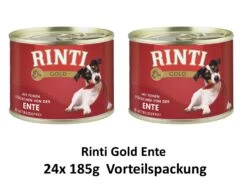 [Paket] Rinti Gold Entenherzen | 24 X185g Hundenassfutter Vorteilspackung