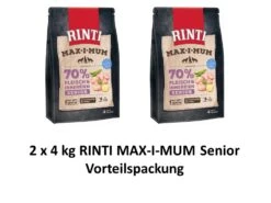 [Paket] Rinti Max-i-mum Senior | 2 X 4 Kg Hundetrockenfutter Vorteilspackung